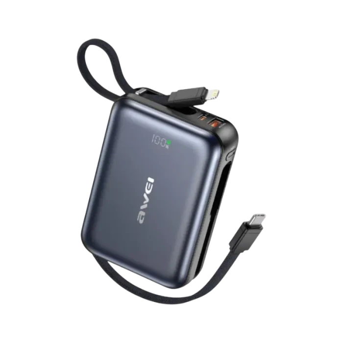 Awei C03 20000mAh 45W Power Bank with Built in Cables