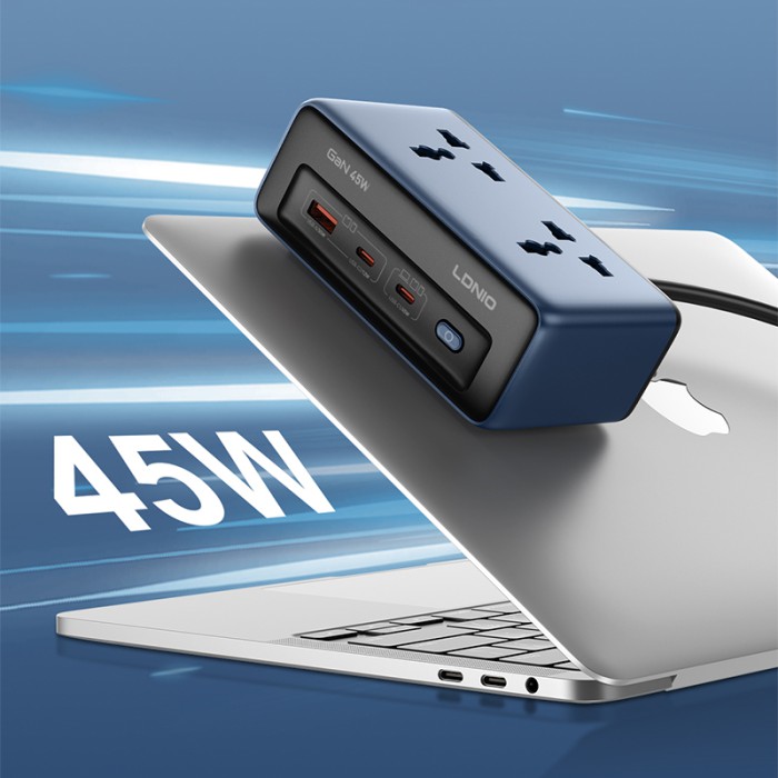 LDNIO SC1 45W GaN PD Universal Socket Power Strip For Laptops And Phones