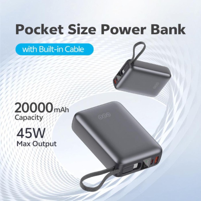 QCY PB20A 20000mAh 45W PD Fast Charging Mini Power bank