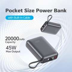 QCY PB20A 20000mAh 45W PD Fast Charging Mini Power bank