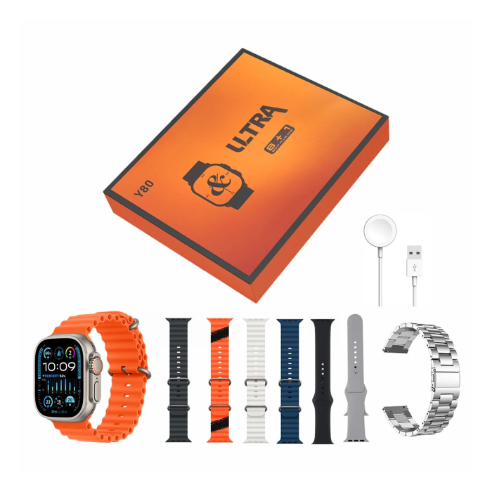Y80 Ultra Smartwatch with 8 Strap (Free Delivery)